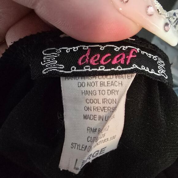 Vintage Decaf Women's Y2K Glitter Shimmer Detail Halter Neck Blouse Black Large - Picture 5 of 6